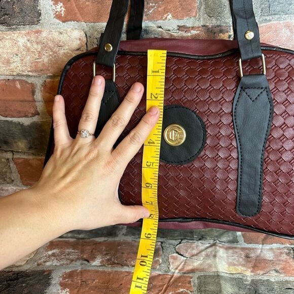 5 for $25🔥Burgundy Wine Quilted Faux Leather Double Strap Handle Purse New - Picture 3 of 8